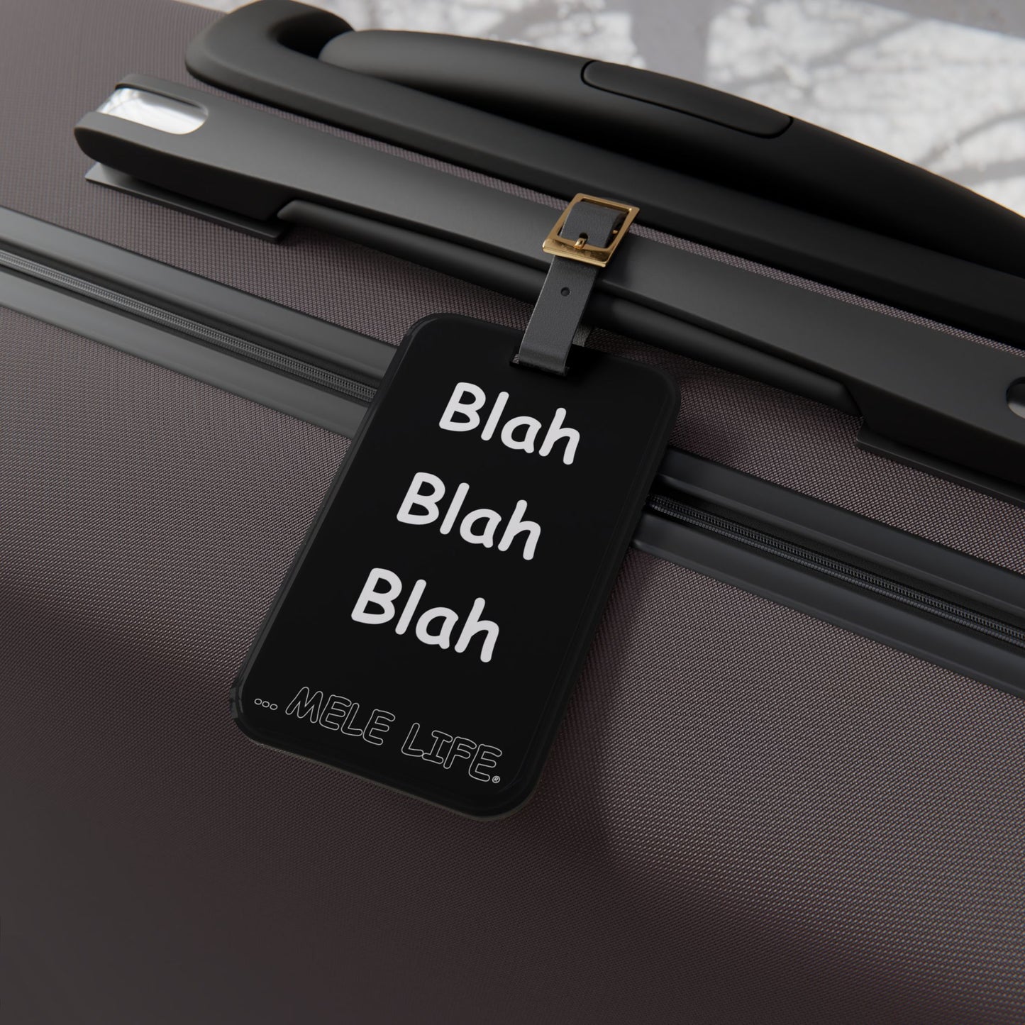 Luggage Tag - Blah Blah Blah (black)