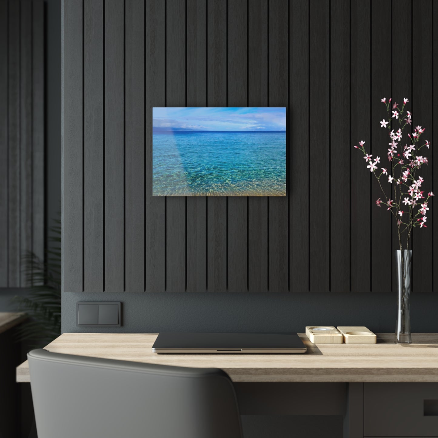 Acrylic Art - Ocean around the island of Maui