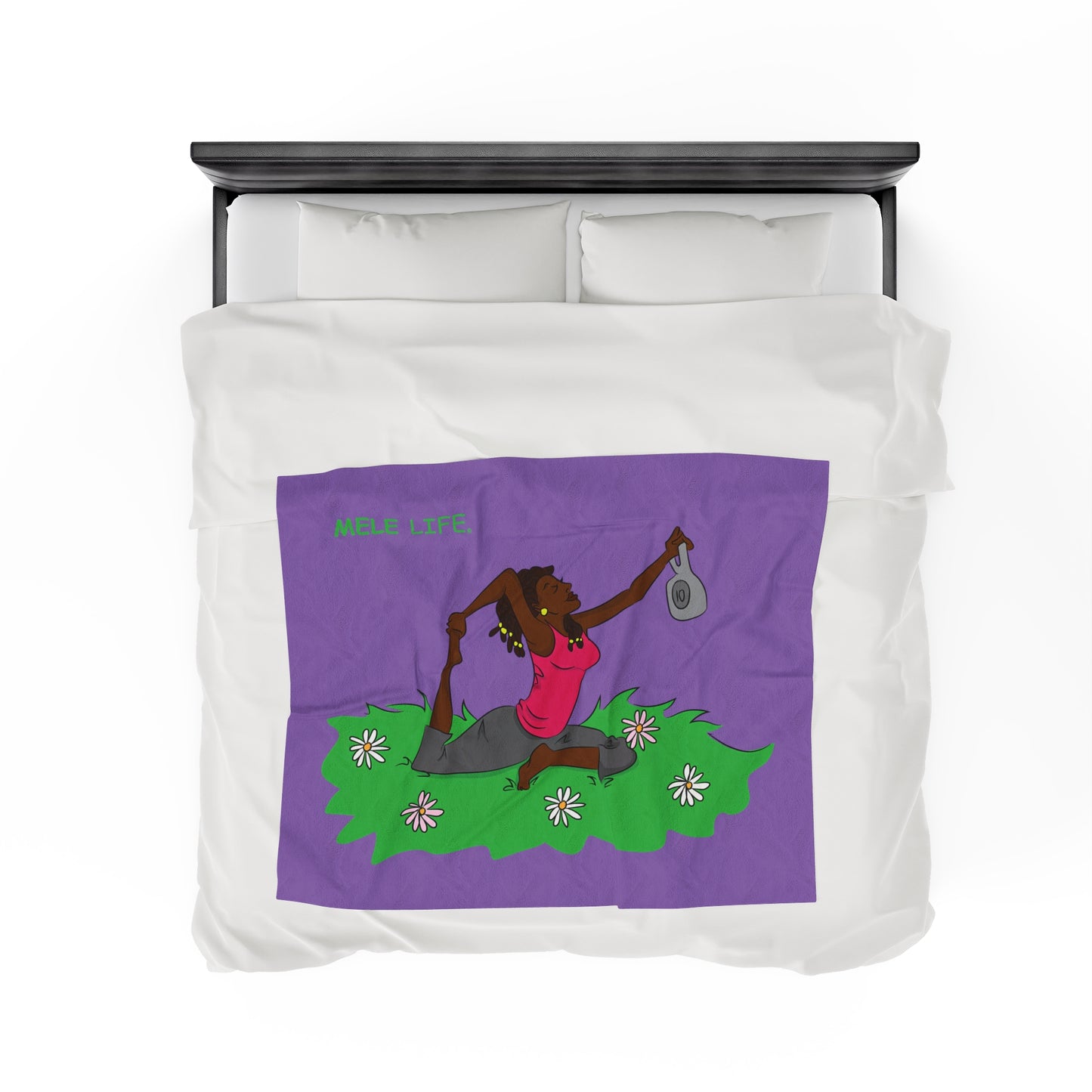 Blanket Velveteen Plush - Yoga Lady 2 (purple)