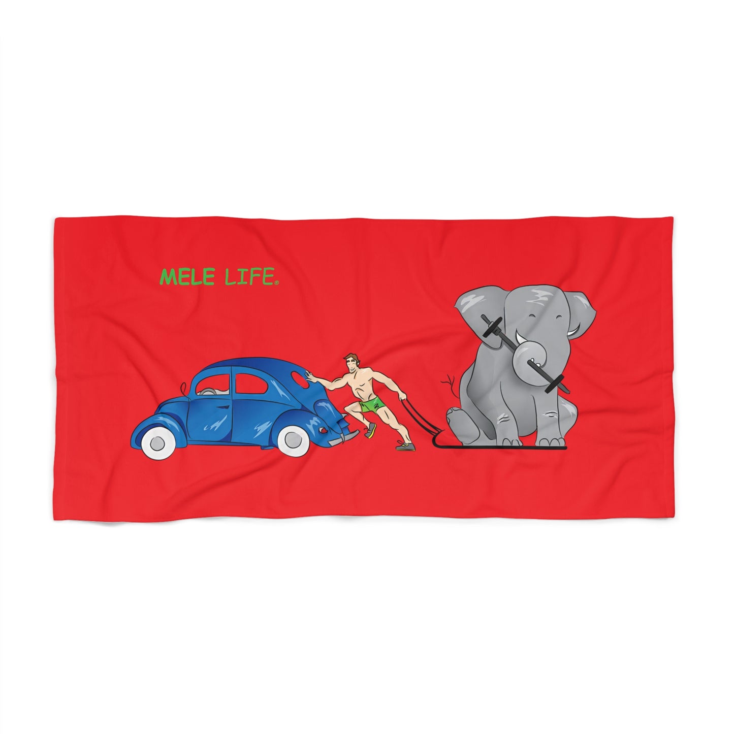 Beach, Bath & Pool Towel - Strong White Man (red)