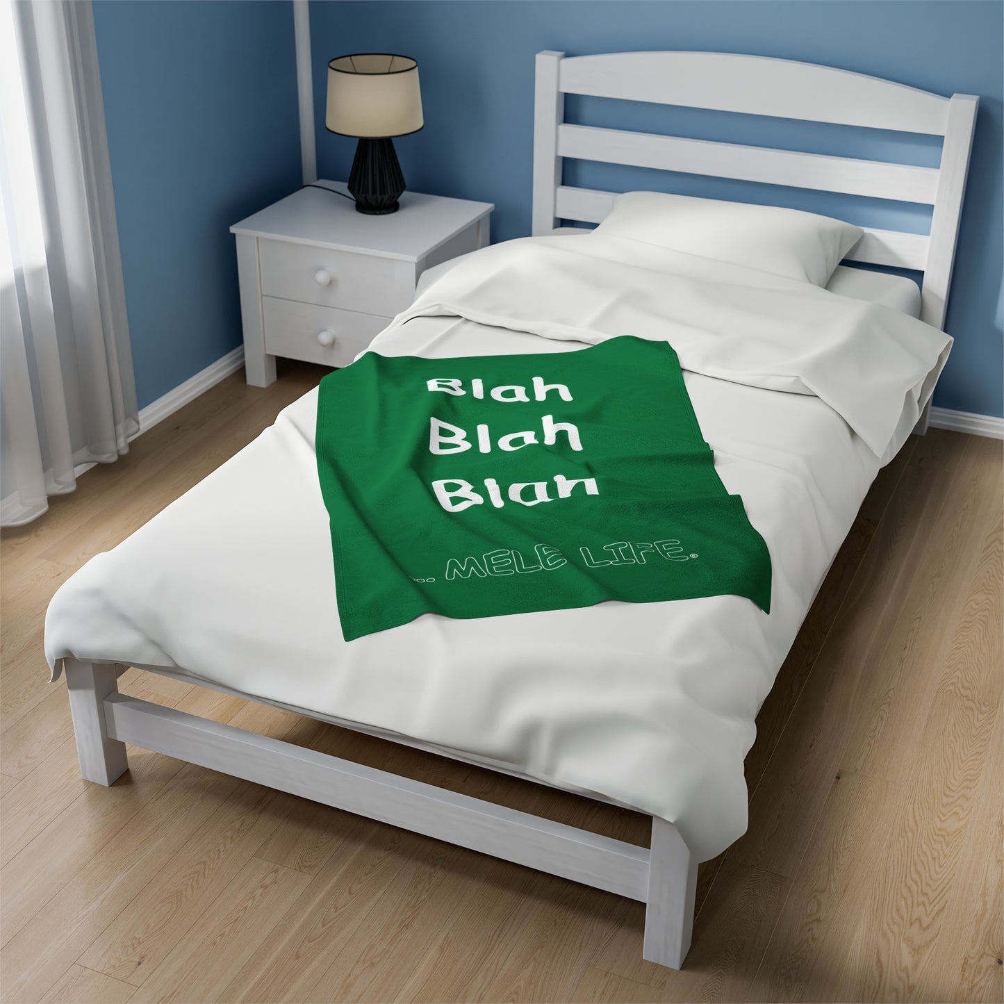 Blanket Velveteen Plush - Blah Blah Blah (green)