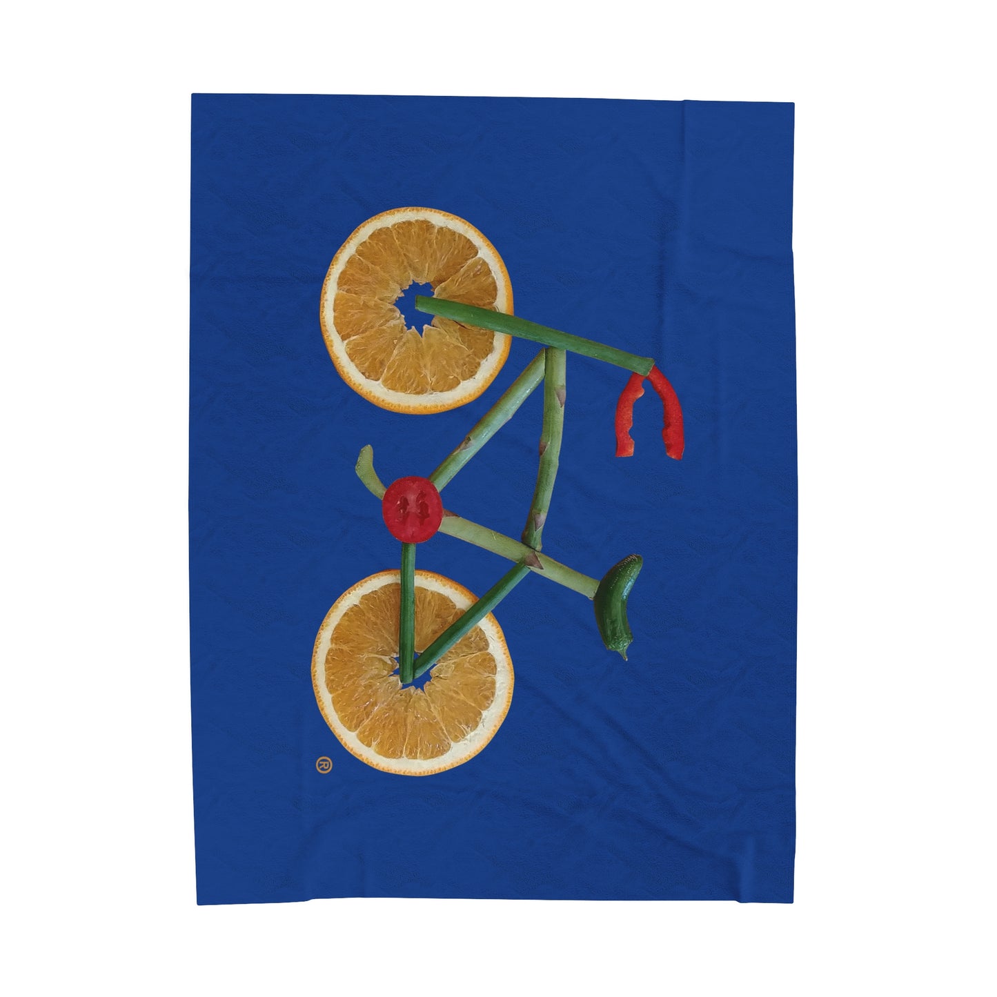 Blanket Velveteen Plush - Veggie Bike (dark blue)