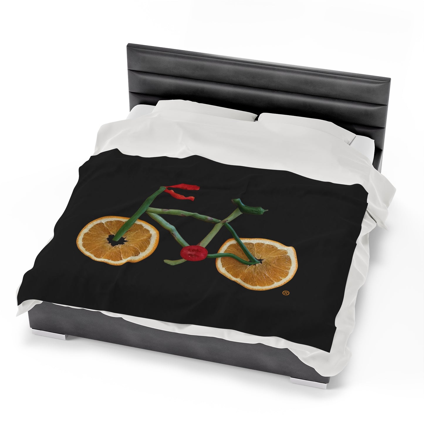 Blanket Velveteen Plush - Veggie Bike (black)