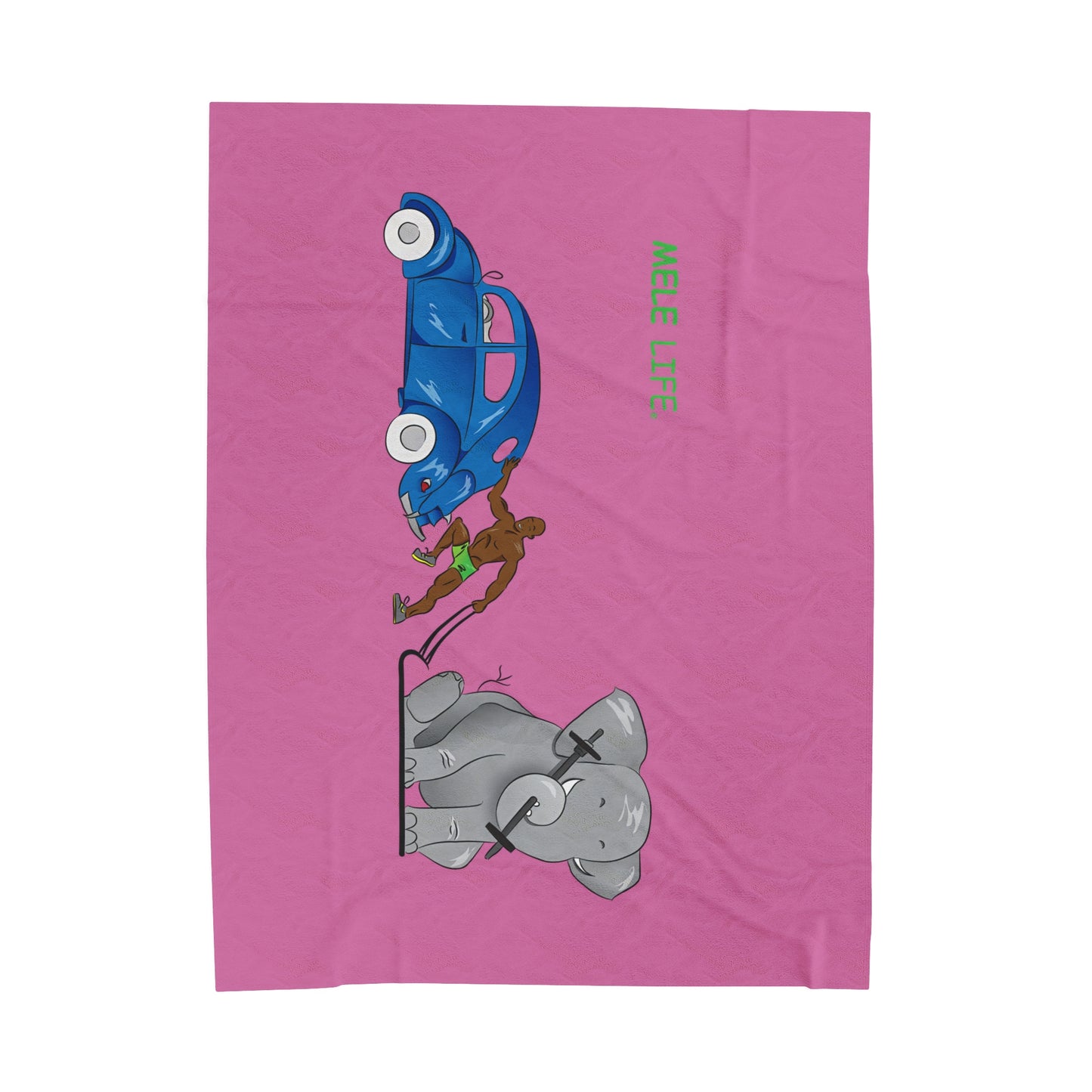 Blanket Velveteen Plush - Strong Black Man (light pink)