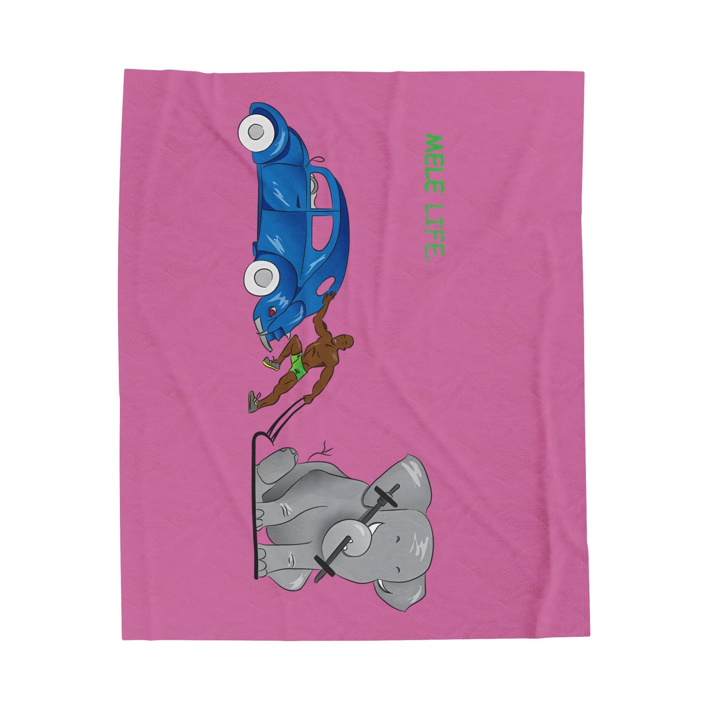 Blanket Velveteen Plush - Strong Black Man (light pink)