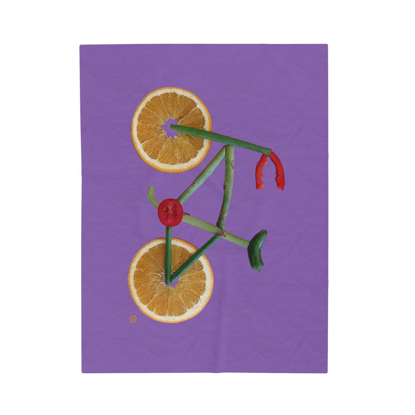 Blanket Velveteen Plush - Veggie Bike (purple)