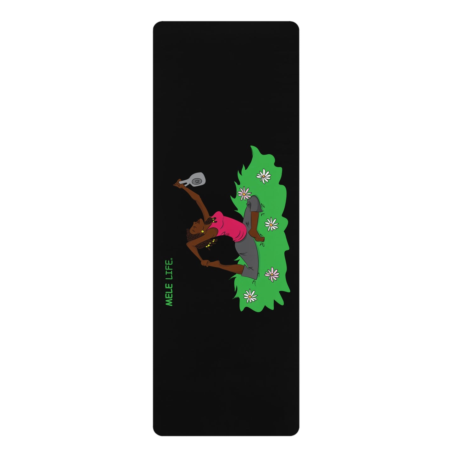 Yoga Mat - Yoga Lady2 (black mat)