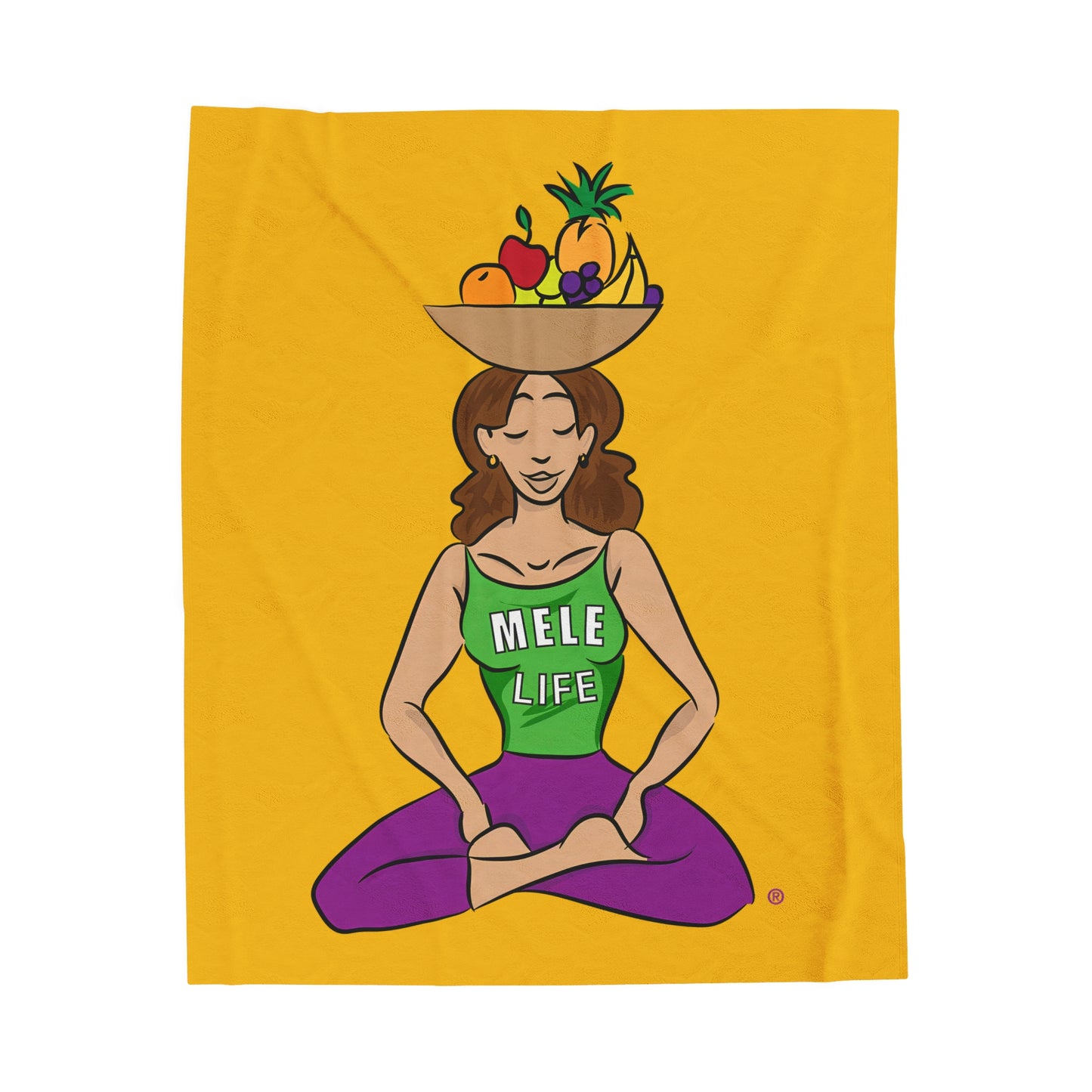 Blanket Velveteen Plush - Yoga Lady 1 (yellow)
