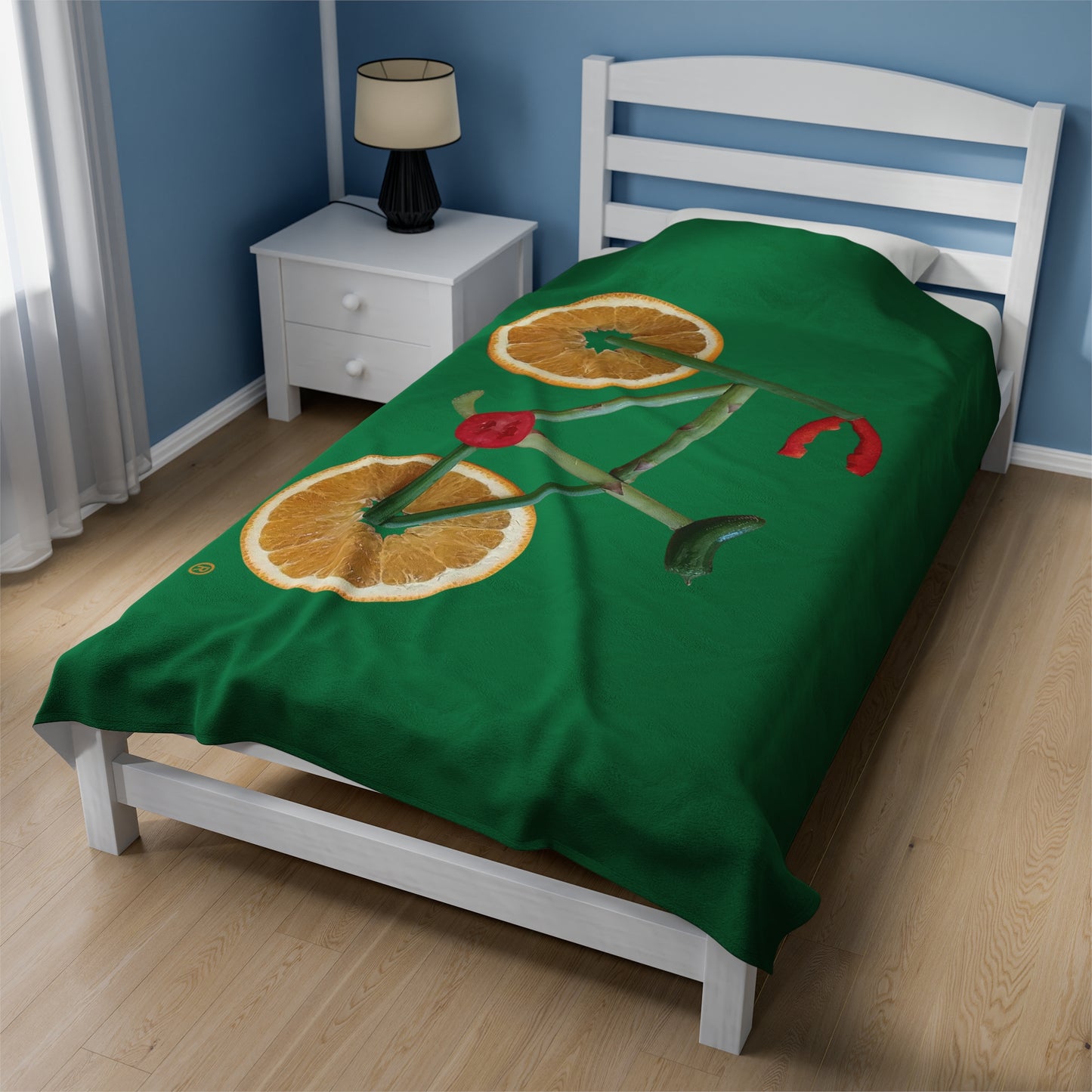 Blanket Velveteen Plush - Veggie Bike (green)