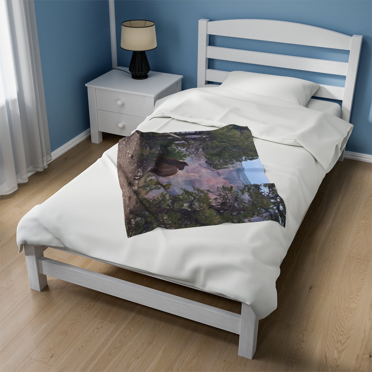 Blanket Velveteen Plush - Elk on rim of Grand Canyon