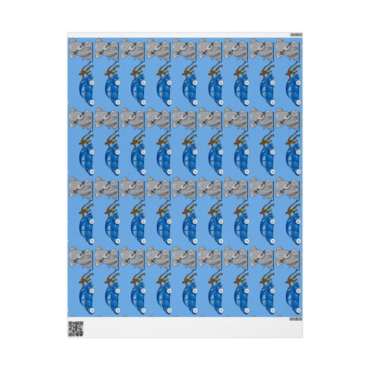 Wrapping Paper - Strong black man (blue paper)