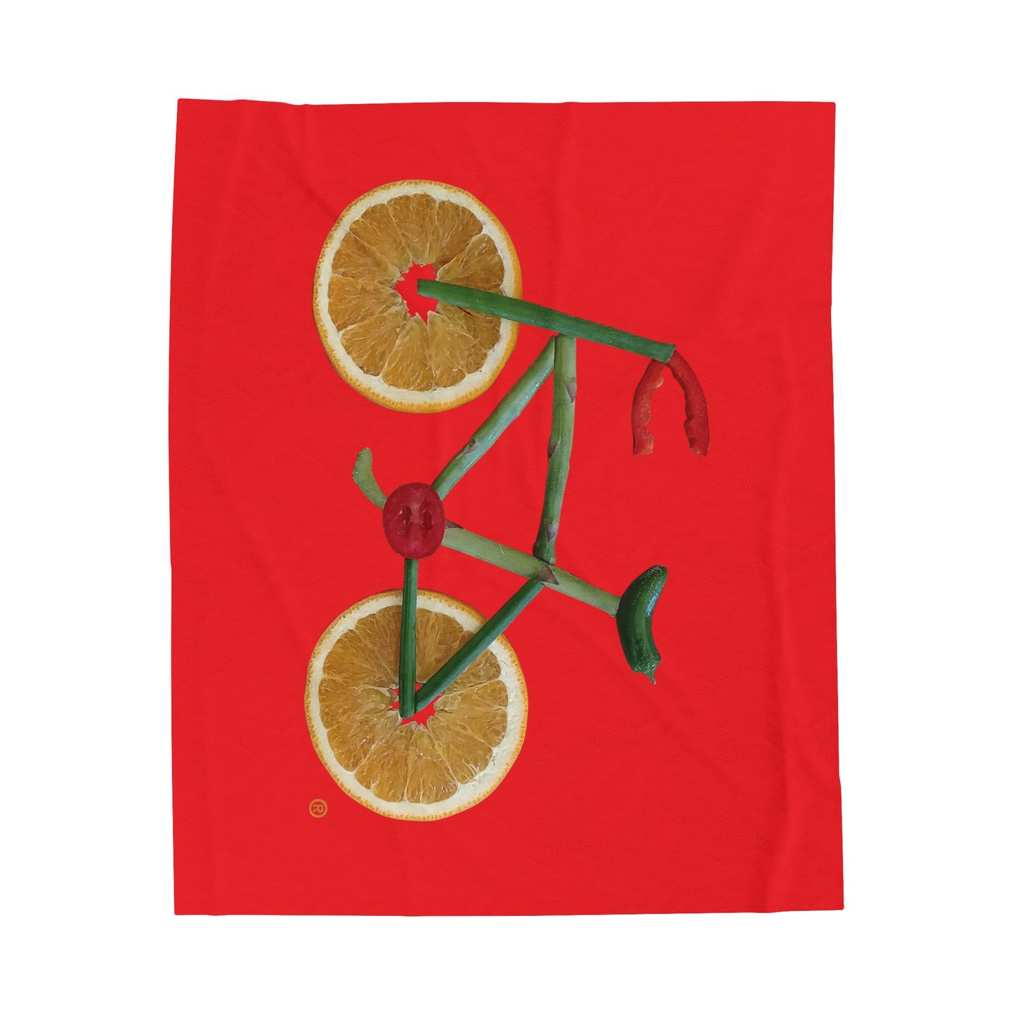 Blanket Velveteen Plush - Veggie Bike (red)