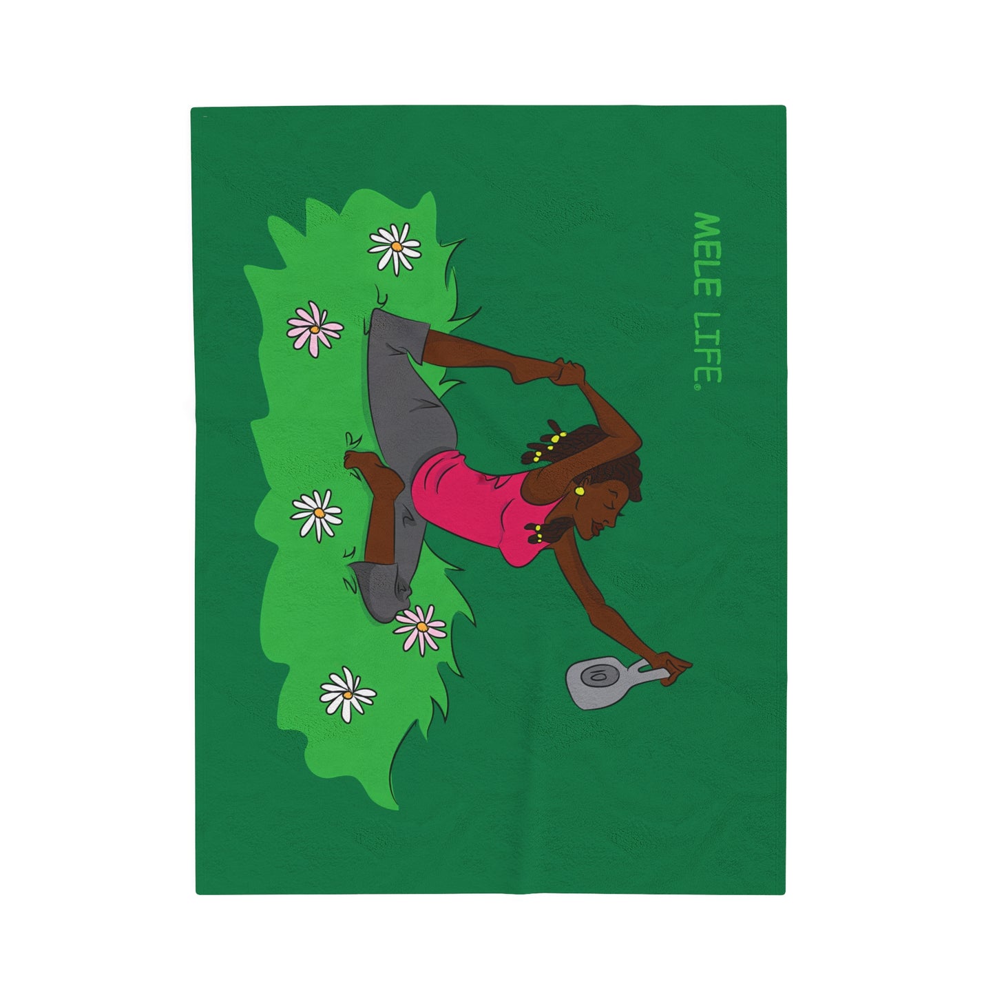 Blanket Velveteen Plush - Yoga Lady 2 (green)