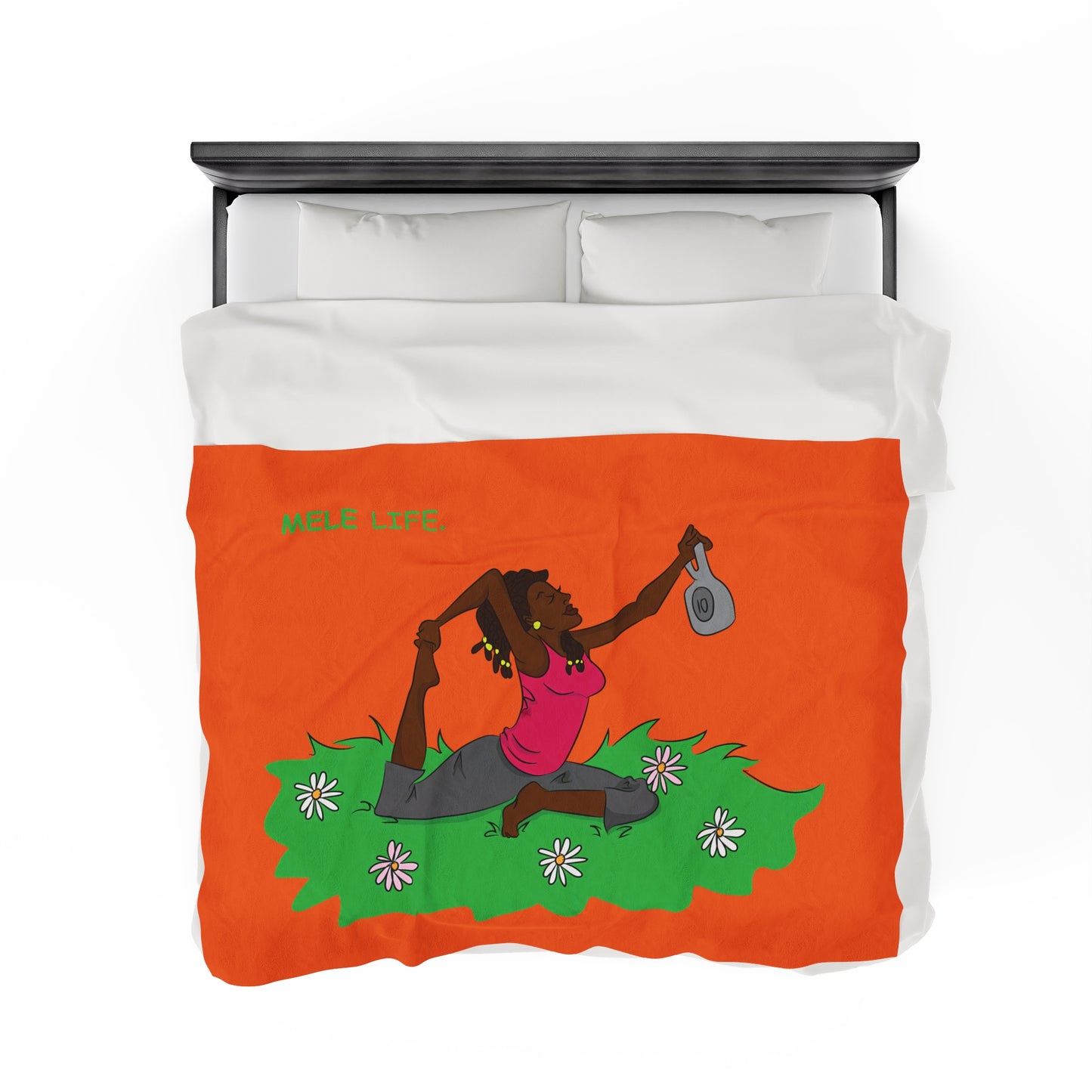 Blanket Velveteen Plush - Yoga Lady 2 (orange)