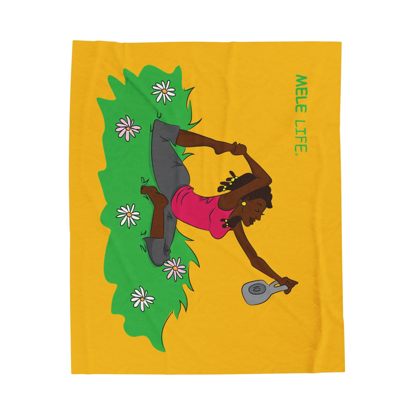 Blanket Velveteen Plush - Yoga Lady 2 (yellow)