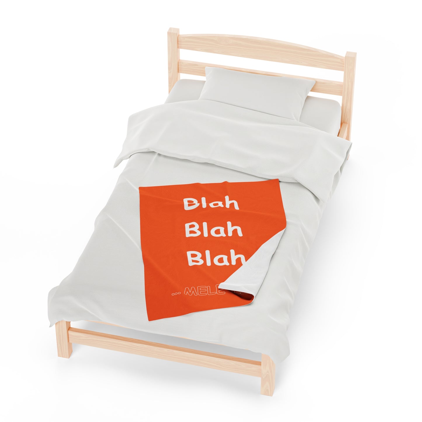 Blanket Velveteen Plush - Blah Blah Blah (orange)
