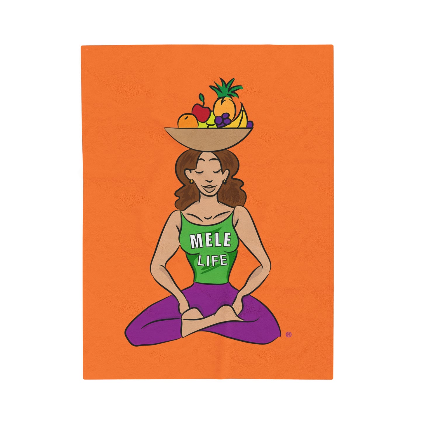 Blanket Velveteen Plush - Yoga Lady 1 (orange)