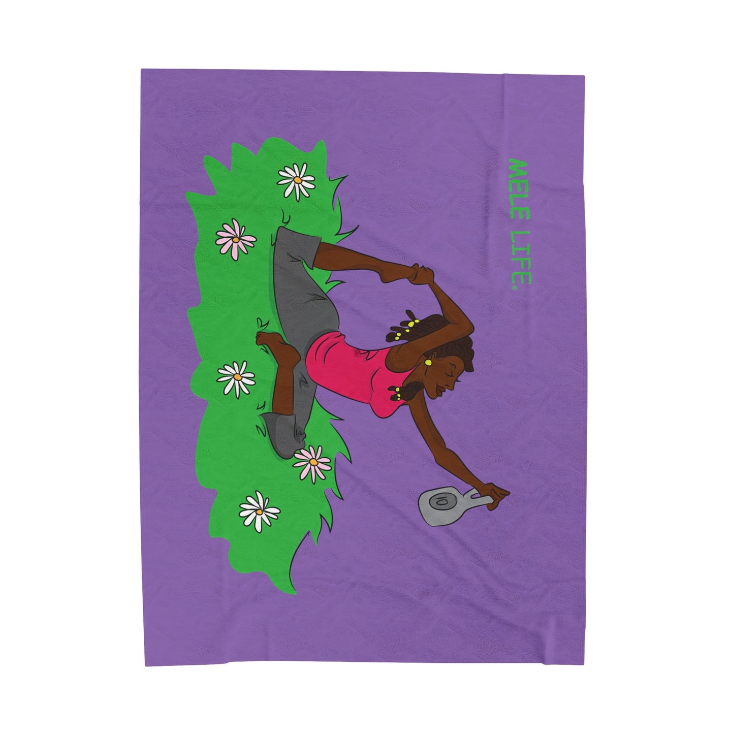 Blanket Velveteen Plush - Yoga Lady 2 (purple)