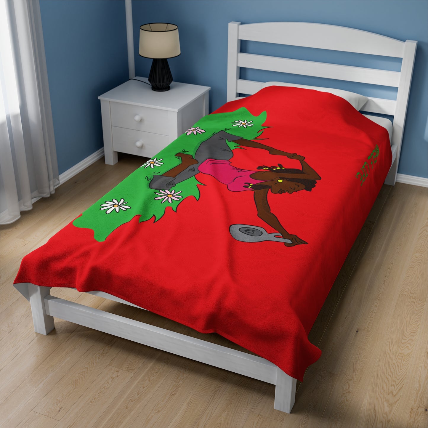 Blanket Velveteen Plush - Yoga Lady 2 (red)