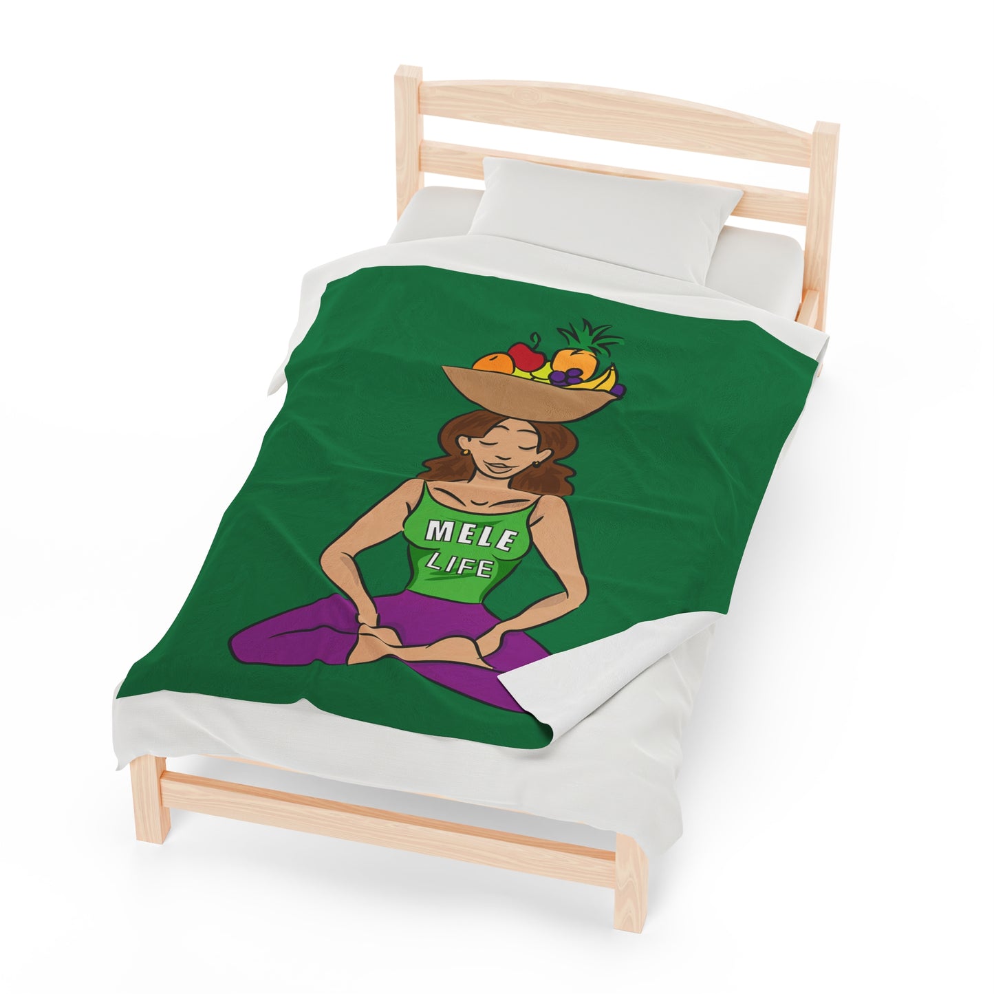 Blanket Velveteen Plush - Yoga Lady 1 (green)