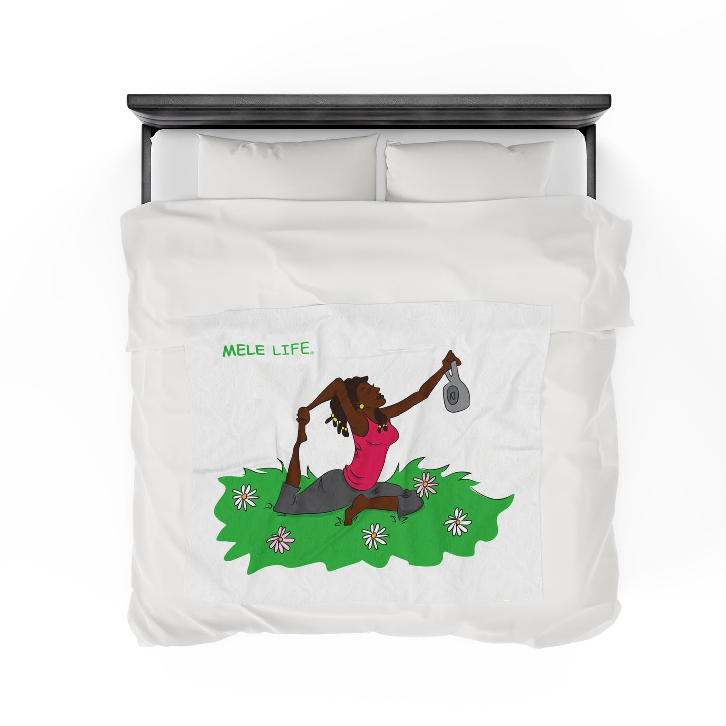 Blanket Velveteen Plush - Yoga Lady 2 (white)