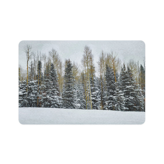 Dog Food Mat - Forest Winterscape