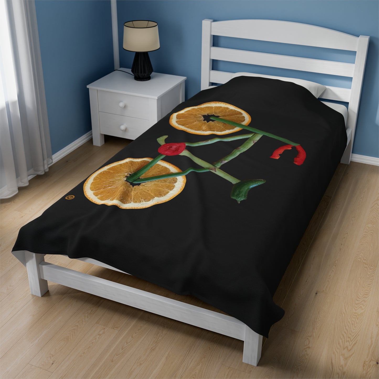 Blanket Velveteen Plush - Veggie Bike (black)