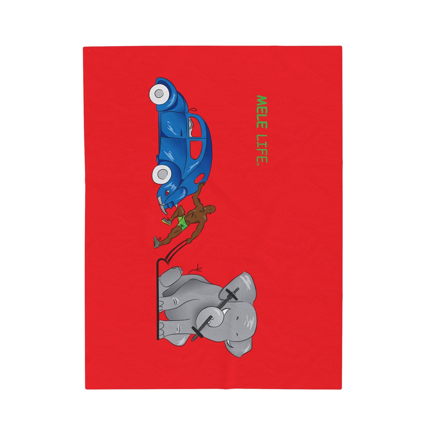 Blanket Velveteen Plush - Strong Black Man (red)