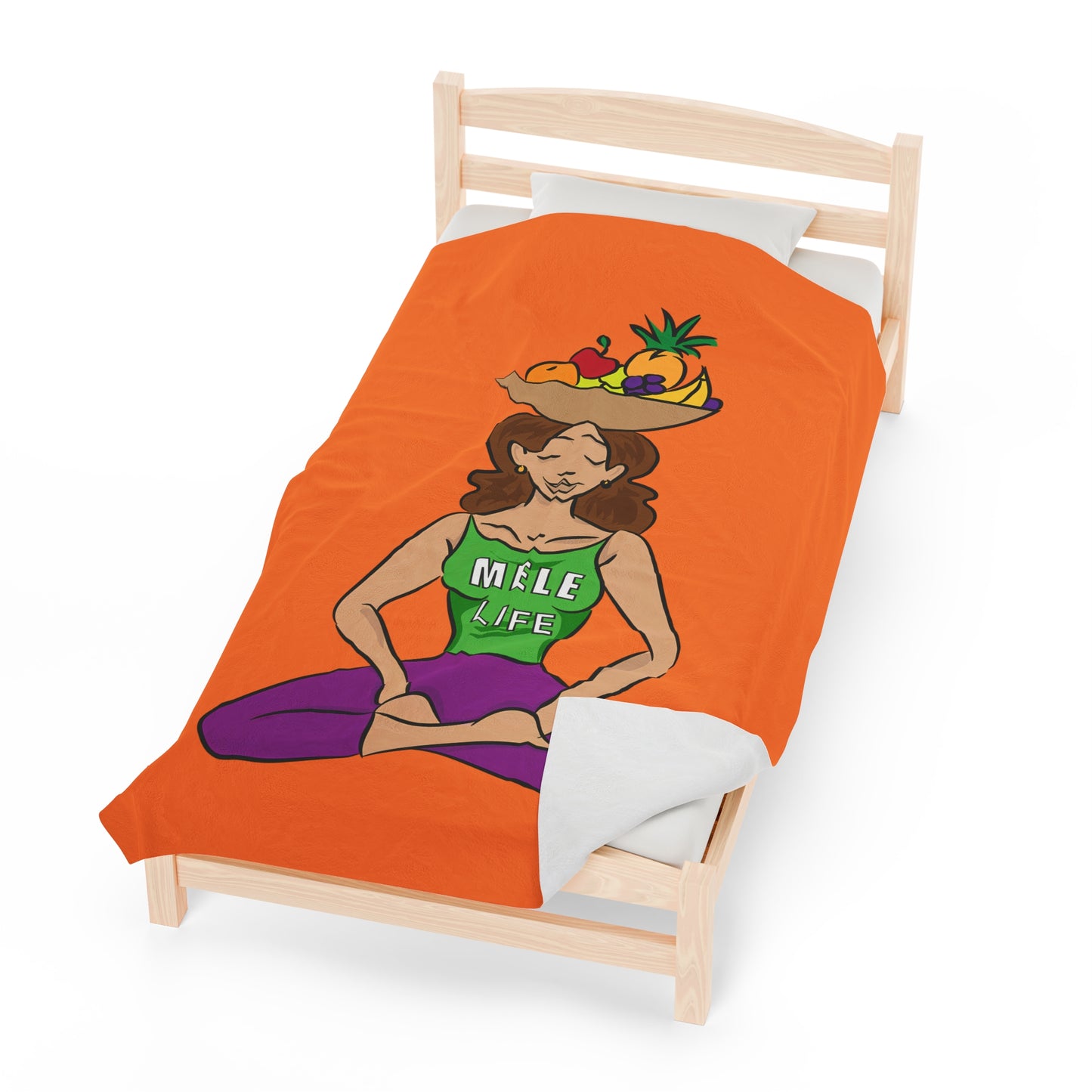 Blanket Velveteen Plush - Yoga Lady 1 (orange)