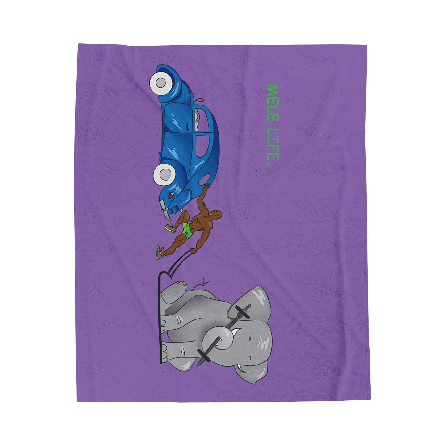 Blanket Velveteen Plush - Strong Black Man (purple)