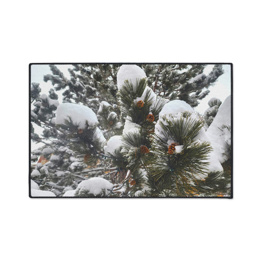 Floor Mat - Pine Cones in snow