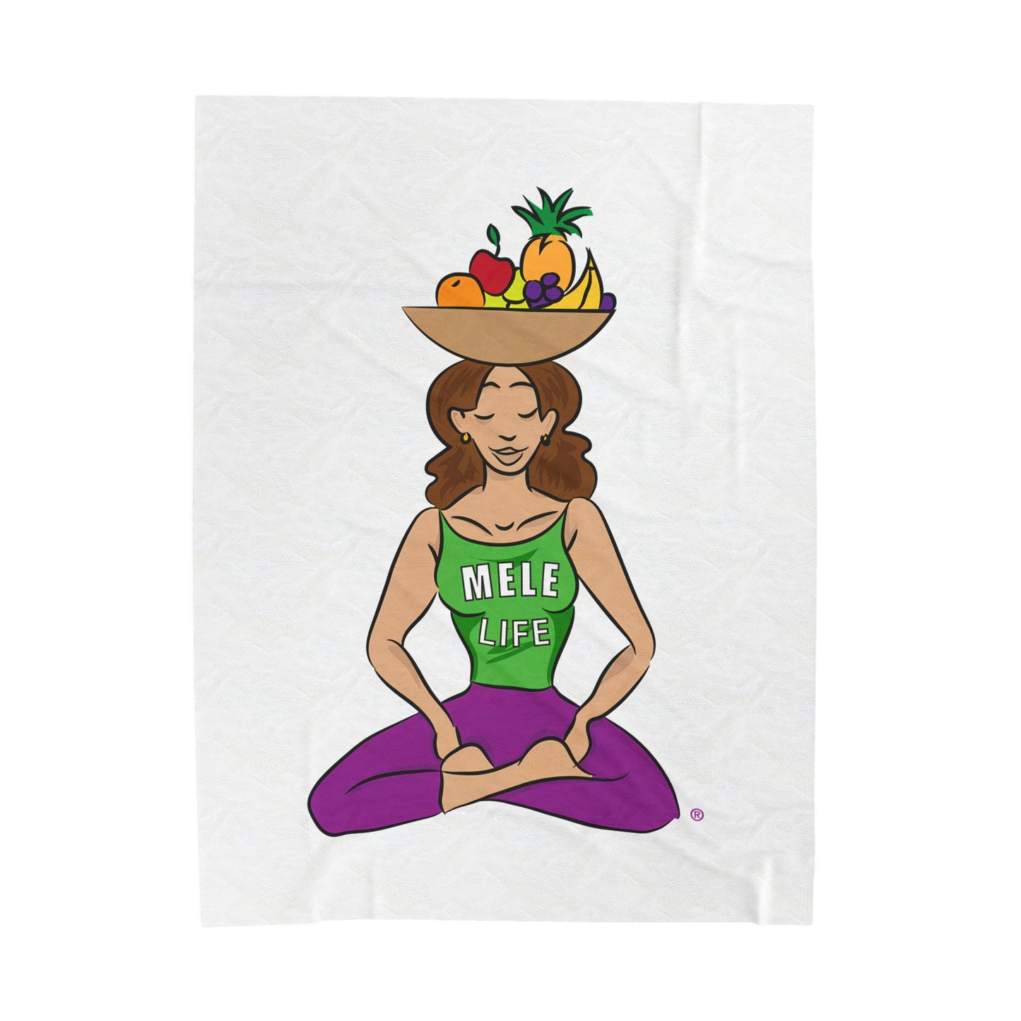 Blanket Velveteen Plush - Yoga Lady 1 (white)