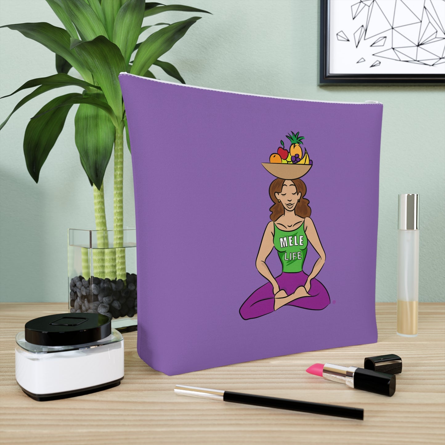 Cosmetic Bag - Yoga Lady1   (purple)