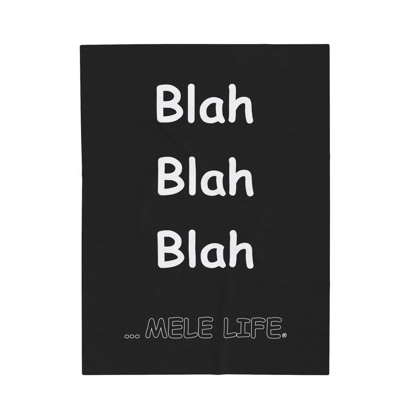 Blanket Velveteen Plush - Blah Blah Blah (black)