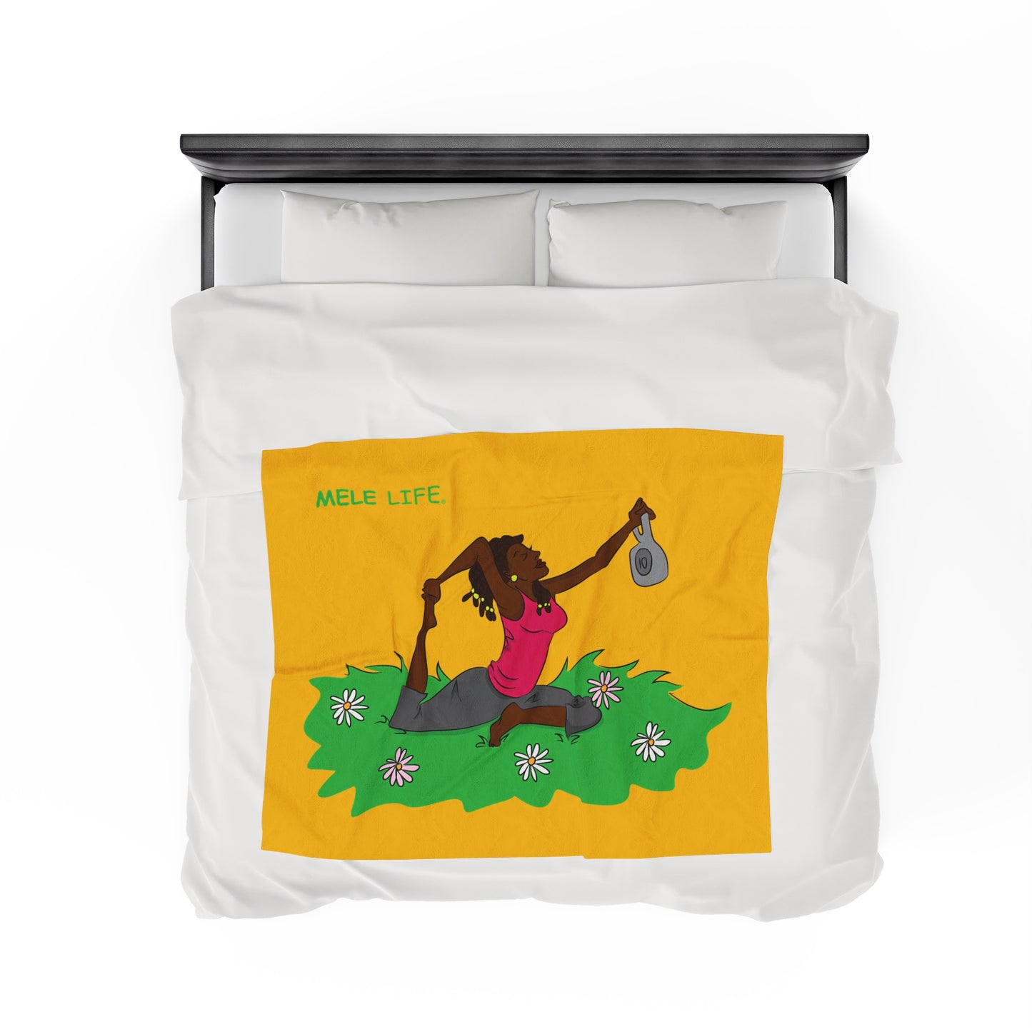 Blanket Velveteen Plush - Yoga Lady 2 (yellow)