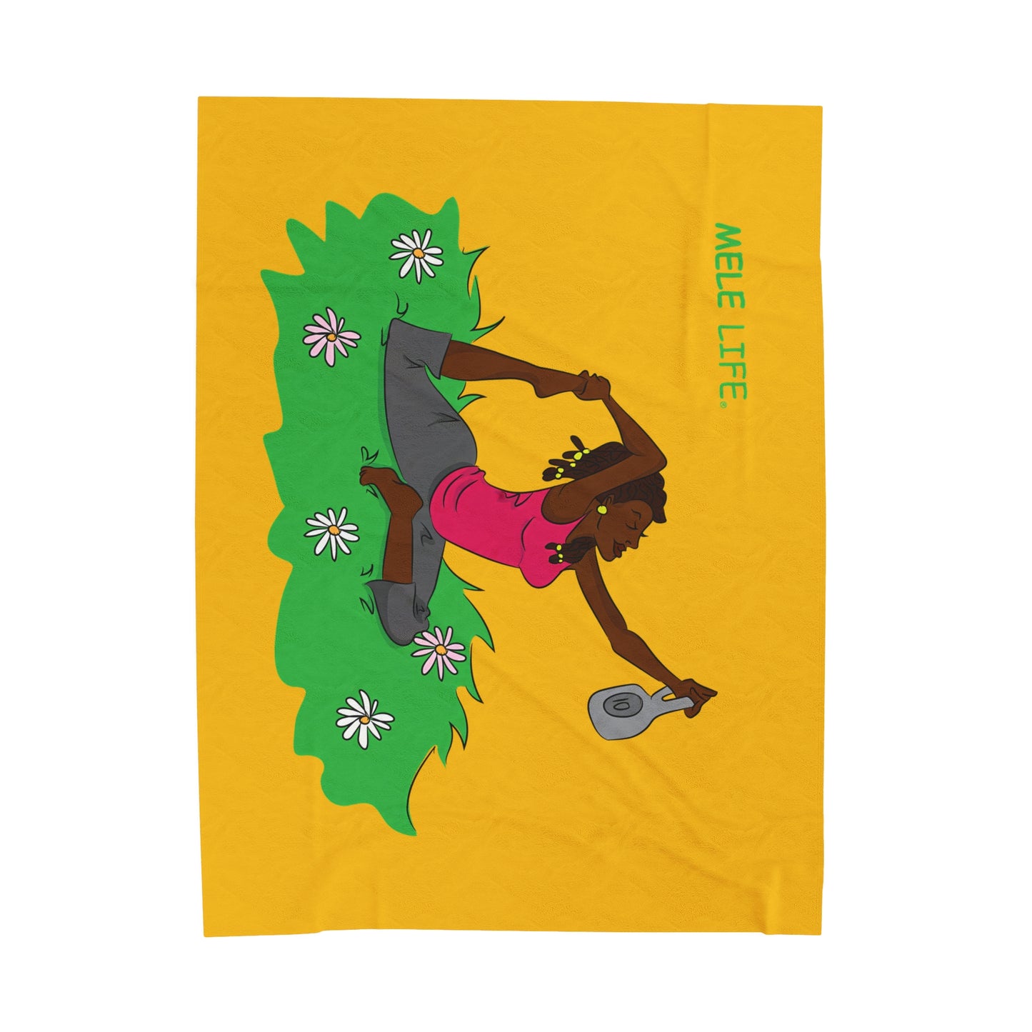 Blanket Velveteen Plush - Yoga Lady 2 (yellow)