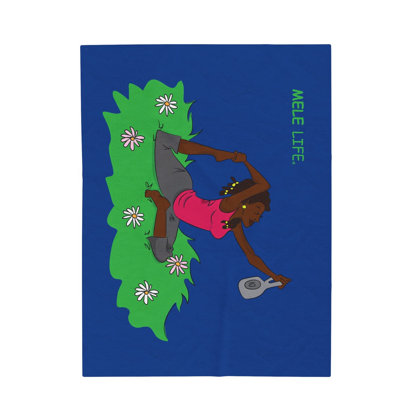 Blanket Velveteen Plush - Yoga Lady 2 (blue)