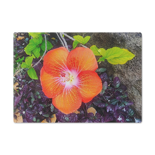 Cutting Board (glass) - Hibiscus Flower in Kauai