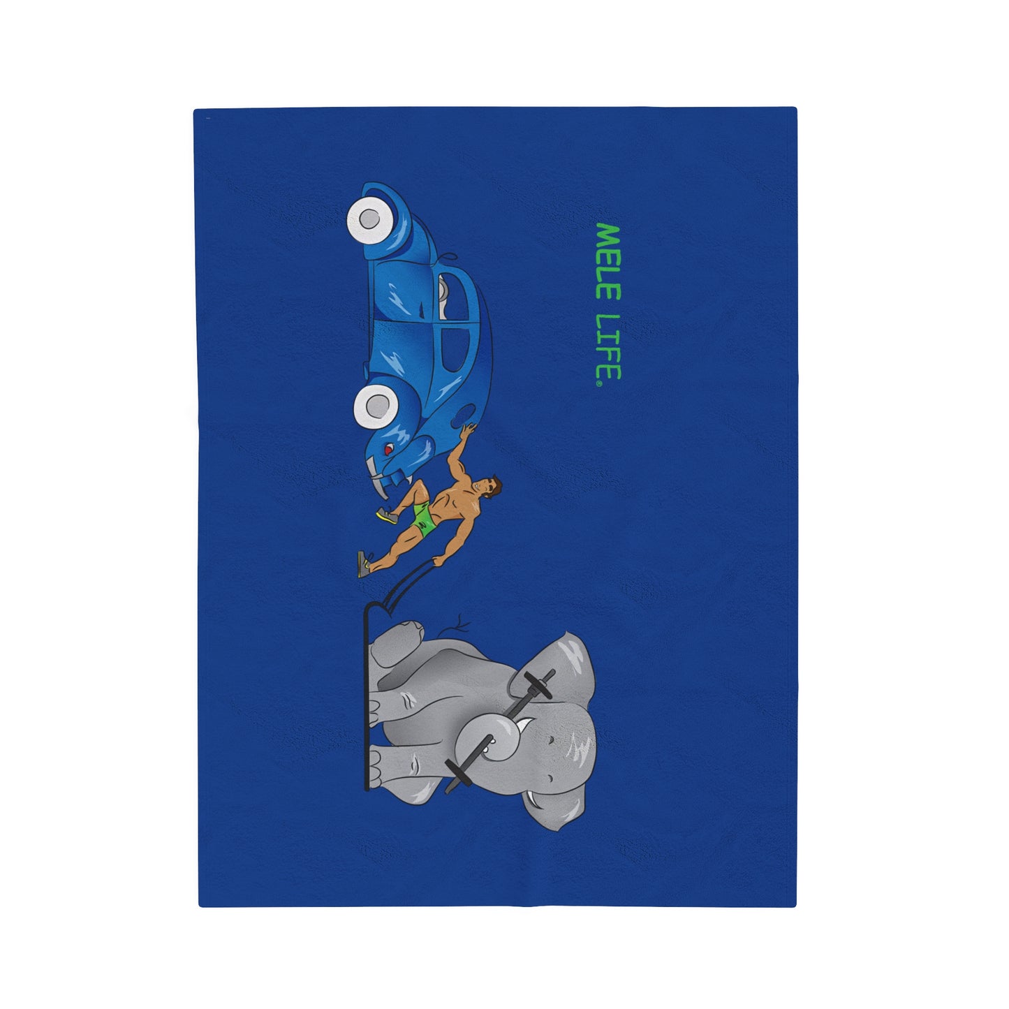 Blanket Velveteen Plush - Strong Brown Man (dark blue)