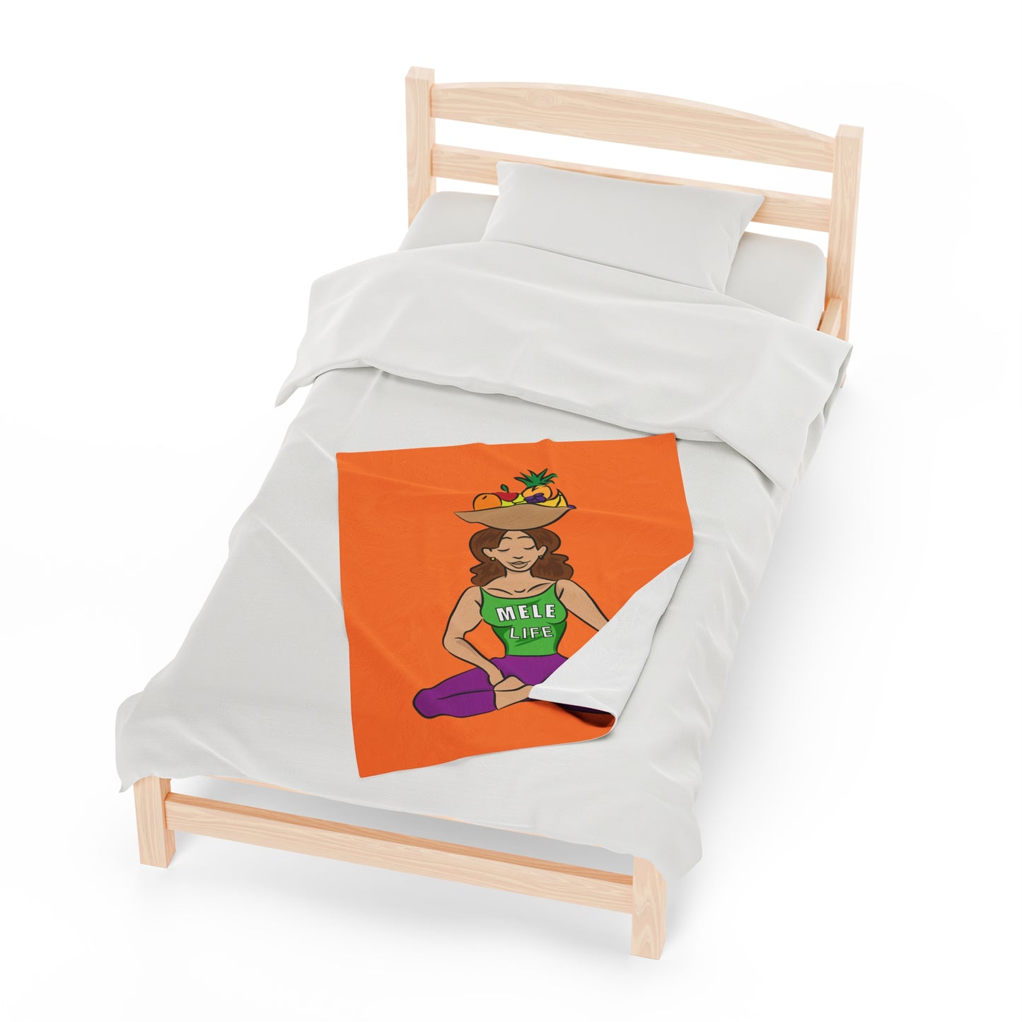 Blanket Velveteen Plush - Yoga Lady 1 (orange)