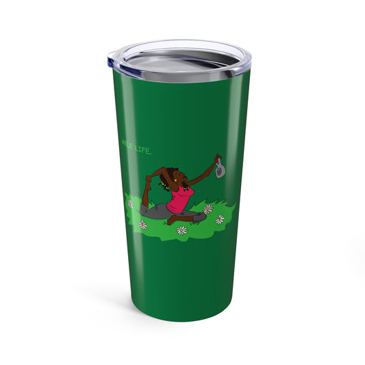 Tumbler (20oz) - Yoga Lady 2 (green)