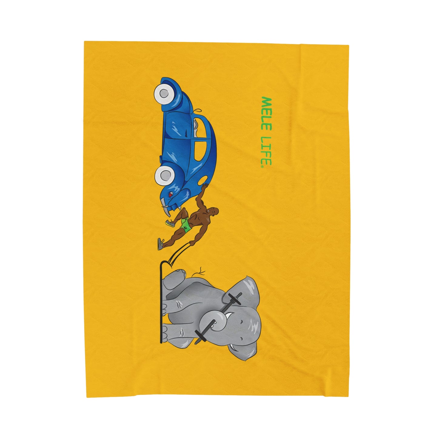 Blanket Velveteen Plush - Strong Black Man (yellow)