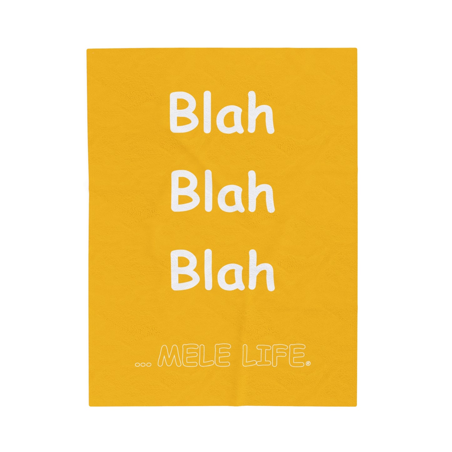 Blanket Velveteen Plush - Blah Blah Blah (yellow)
