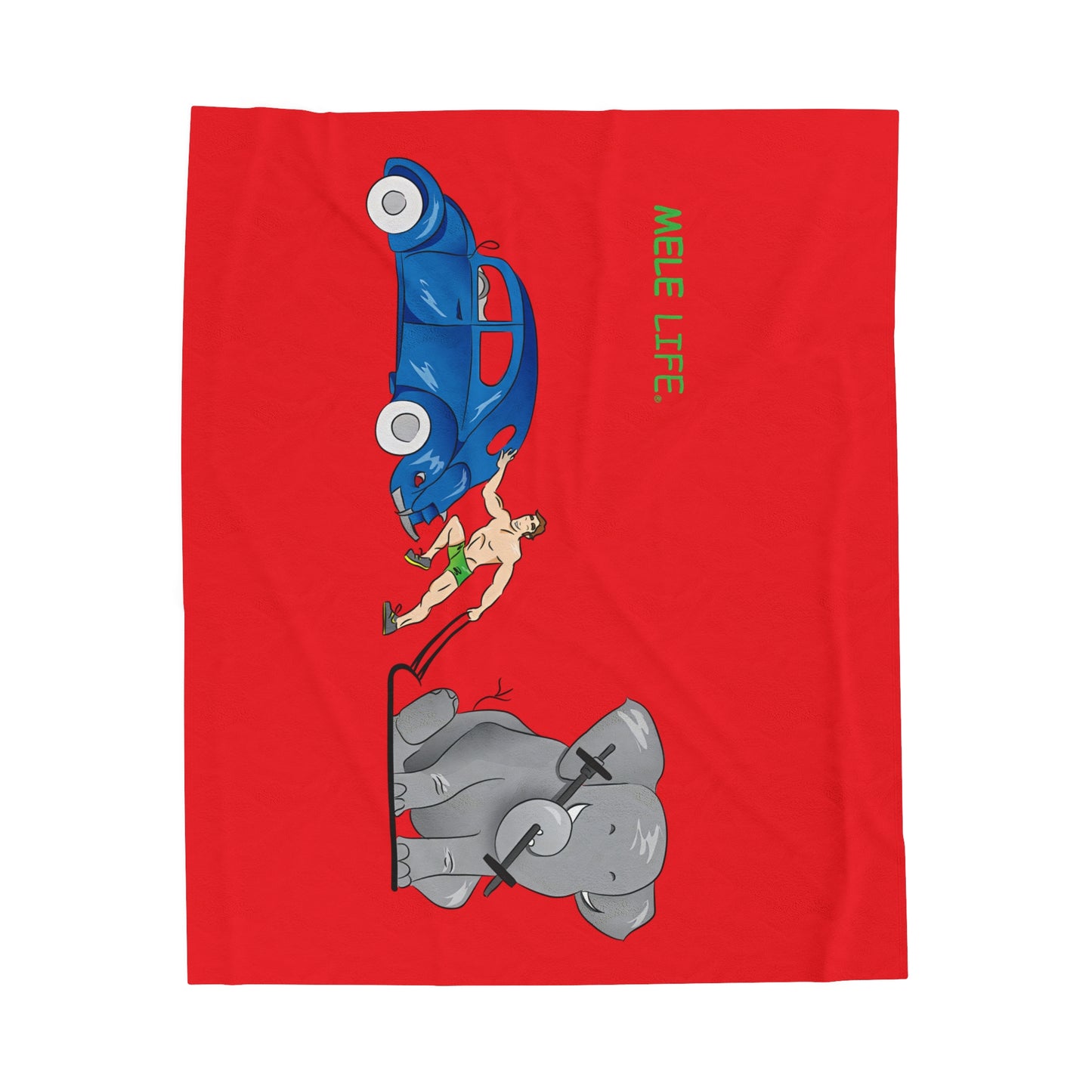 Blanket Velveteen Plush - Strong White Man (red)