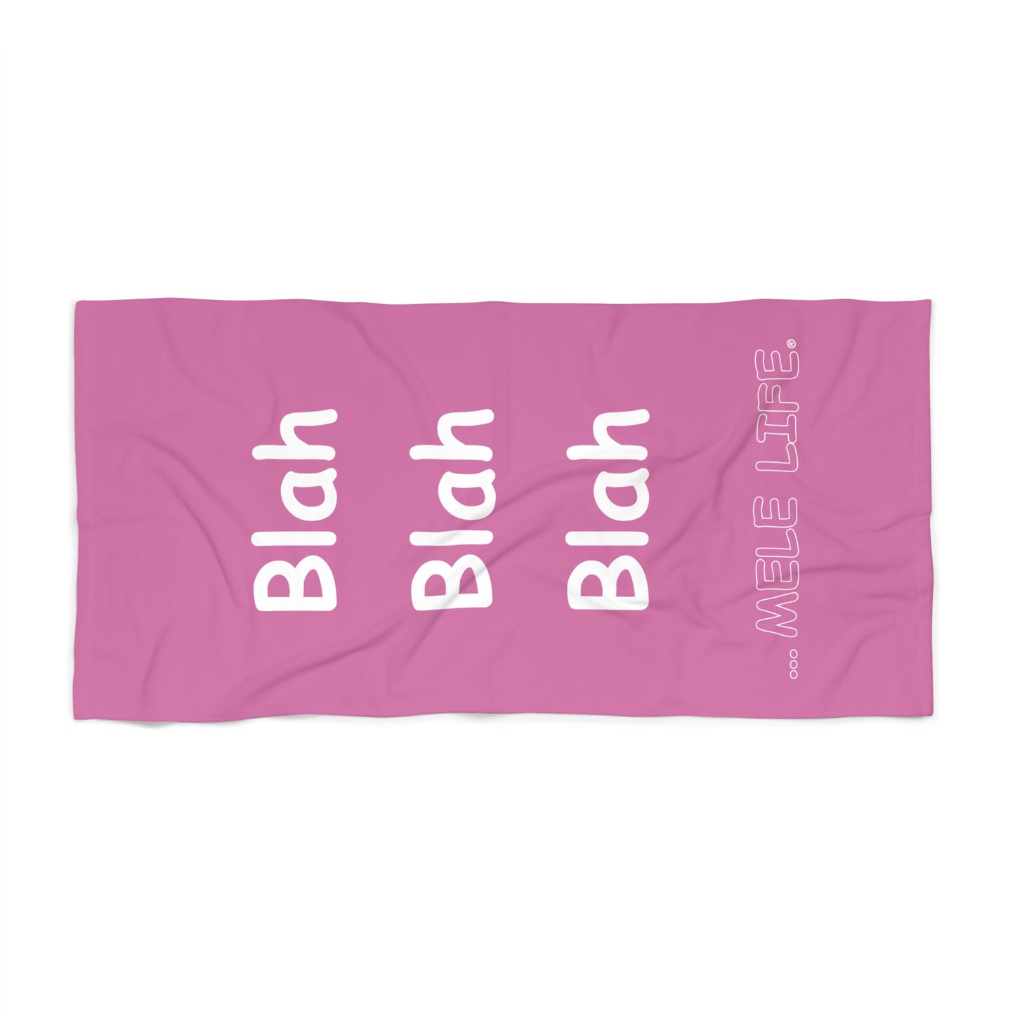 Beach, Bath & Pool Towel - Blah Blah Blah (pink)