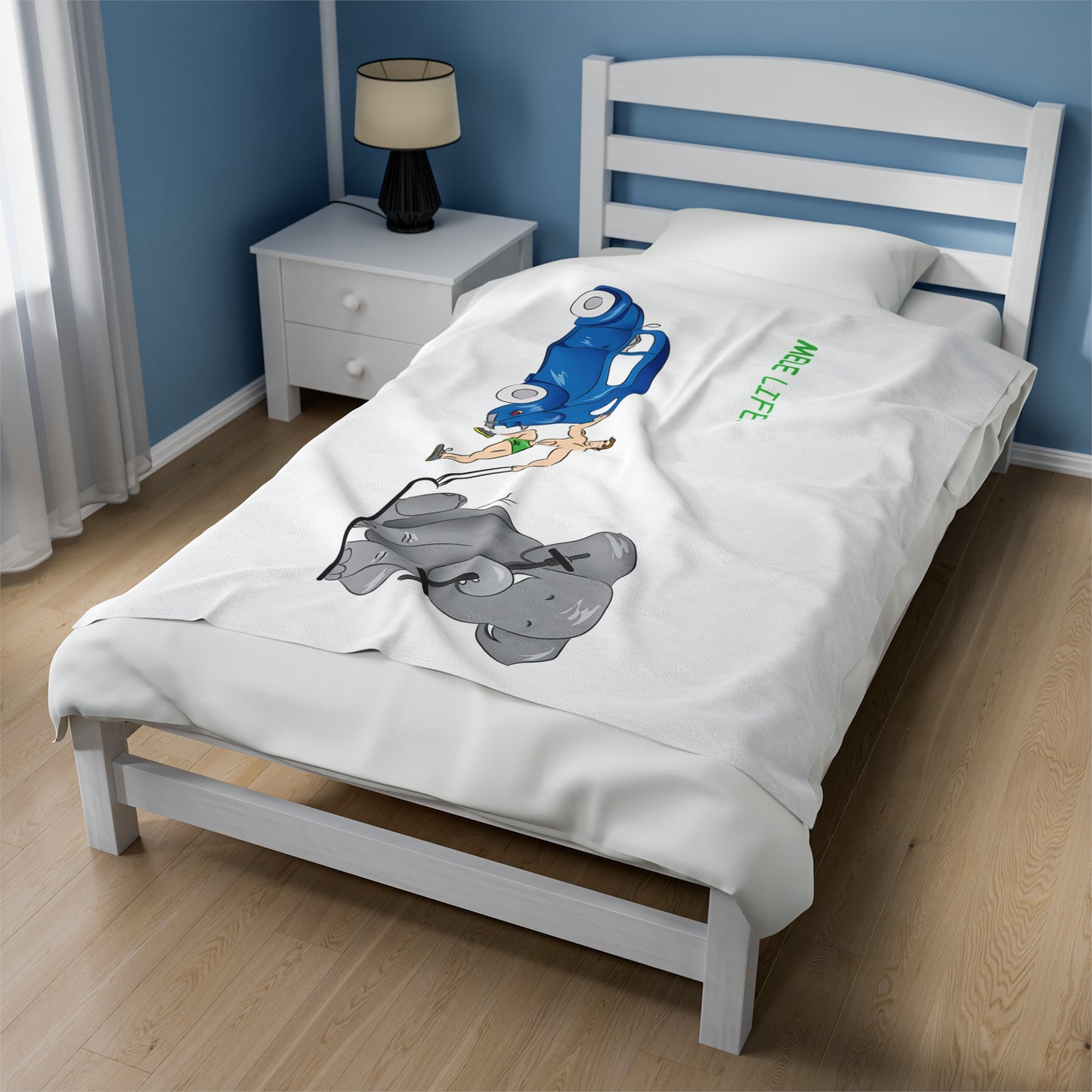 Blanket Velveteen Plush - Strong White Man (white)