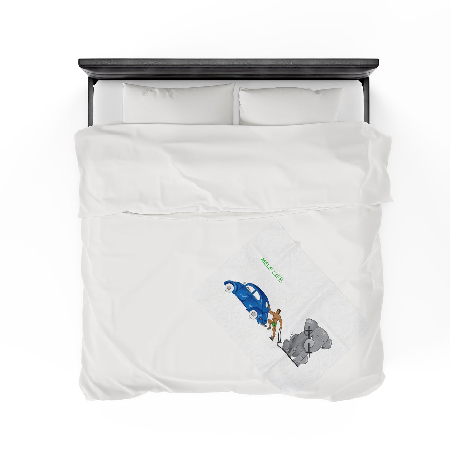 Blanket Velveteen Plush - Strong Brown Man (white)