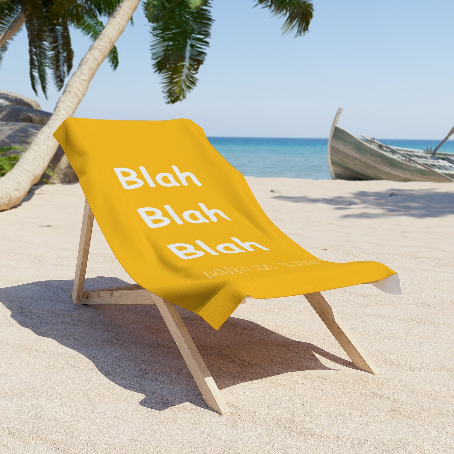 Beach, Bath & Pool Towel - Blah Blah Blah (yellow)