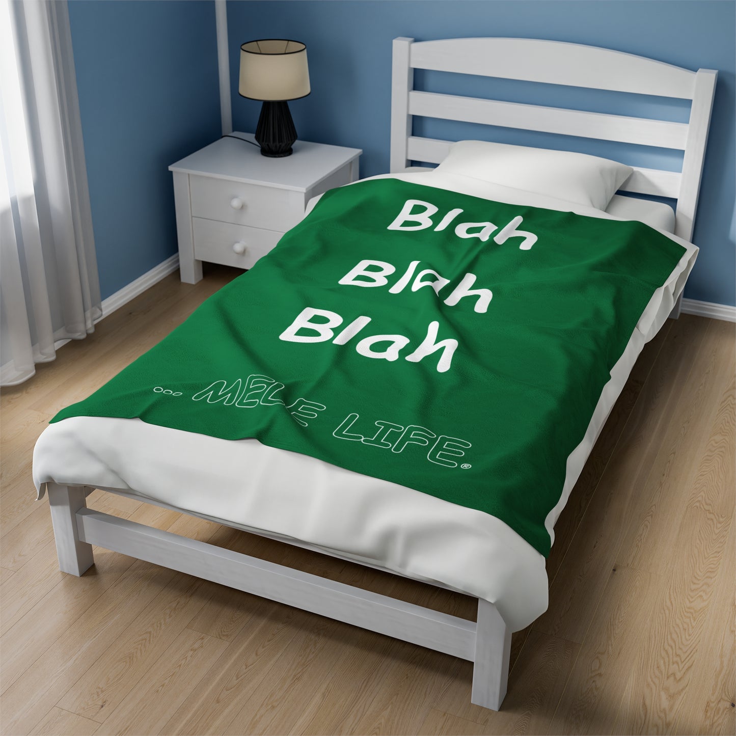 Blanket Velveteen Plush - Blah Blah Blah (green)