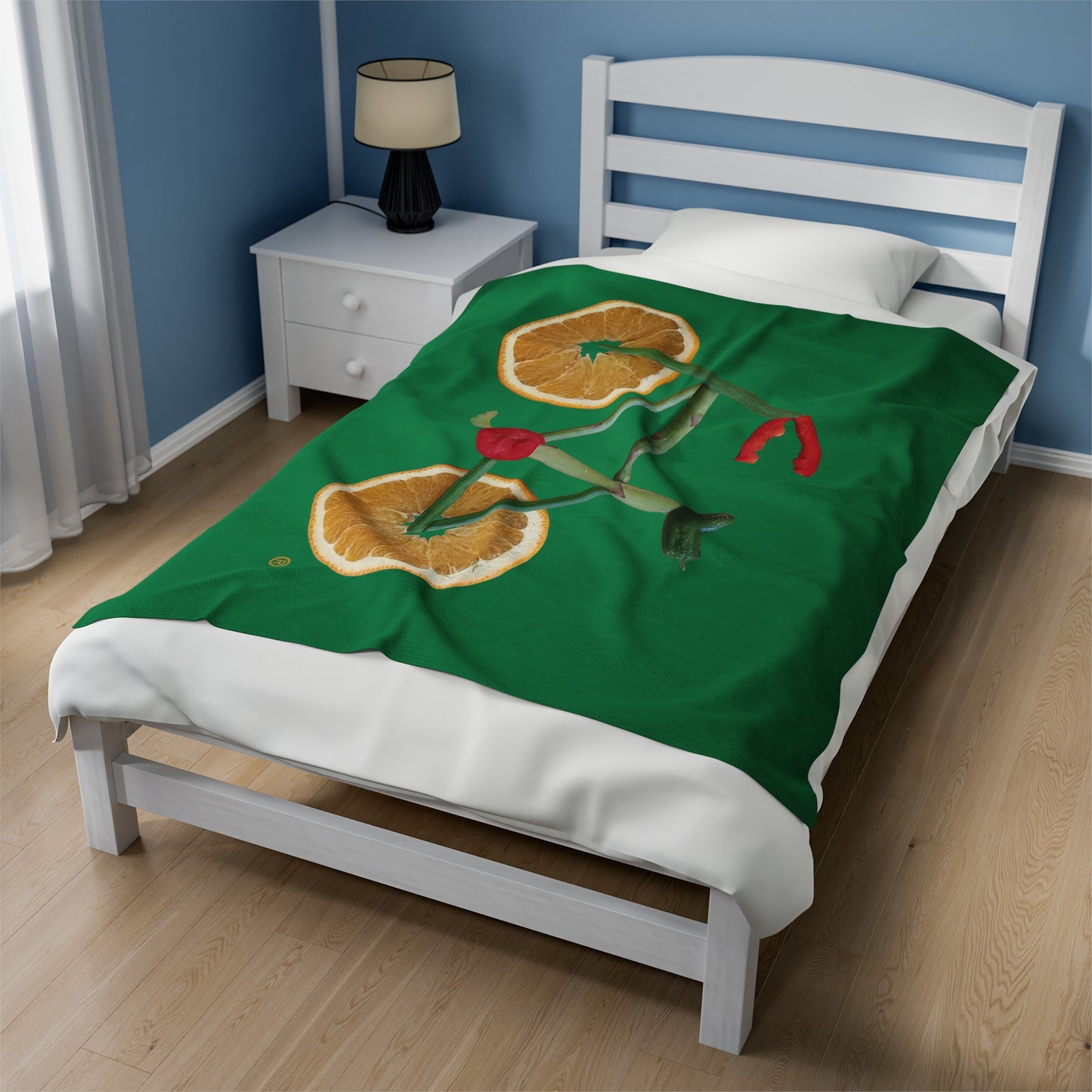 Blanket Velveteen Plush - Veggie Bike (green)